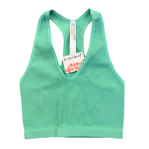 Free People Tops - Free People FP Movement Free Throw Crop Tank, Sz XS, Washed Jade, Green, NWT
